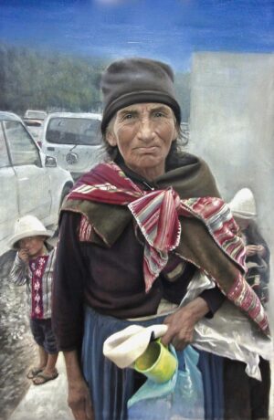 retrato pintado a mano "lola flores"