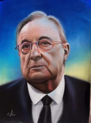 retrato realista pintado a mano – “florentino pérez”